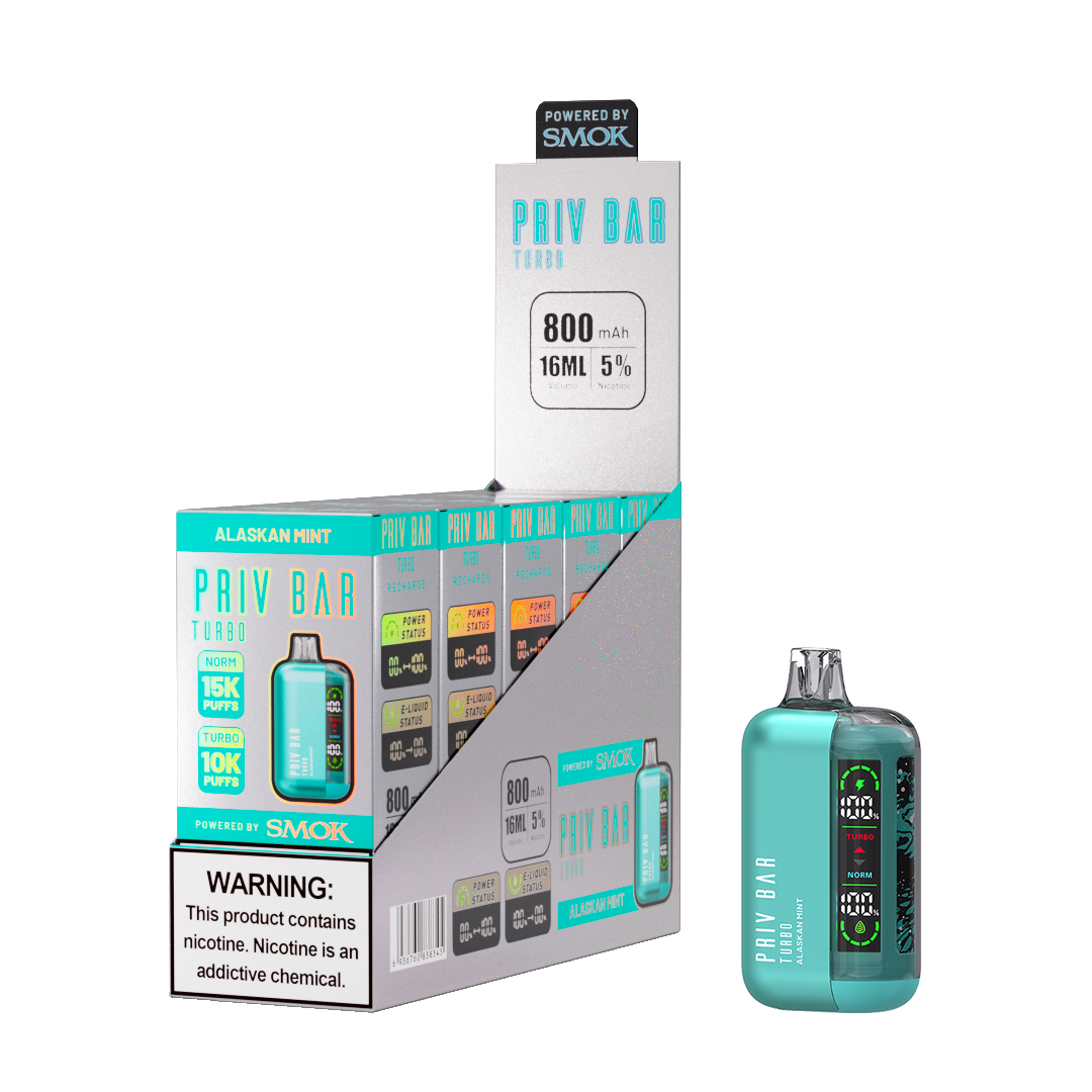 Priv Bar Turbo Rechargeable Disposable Device – 15000 Puffs