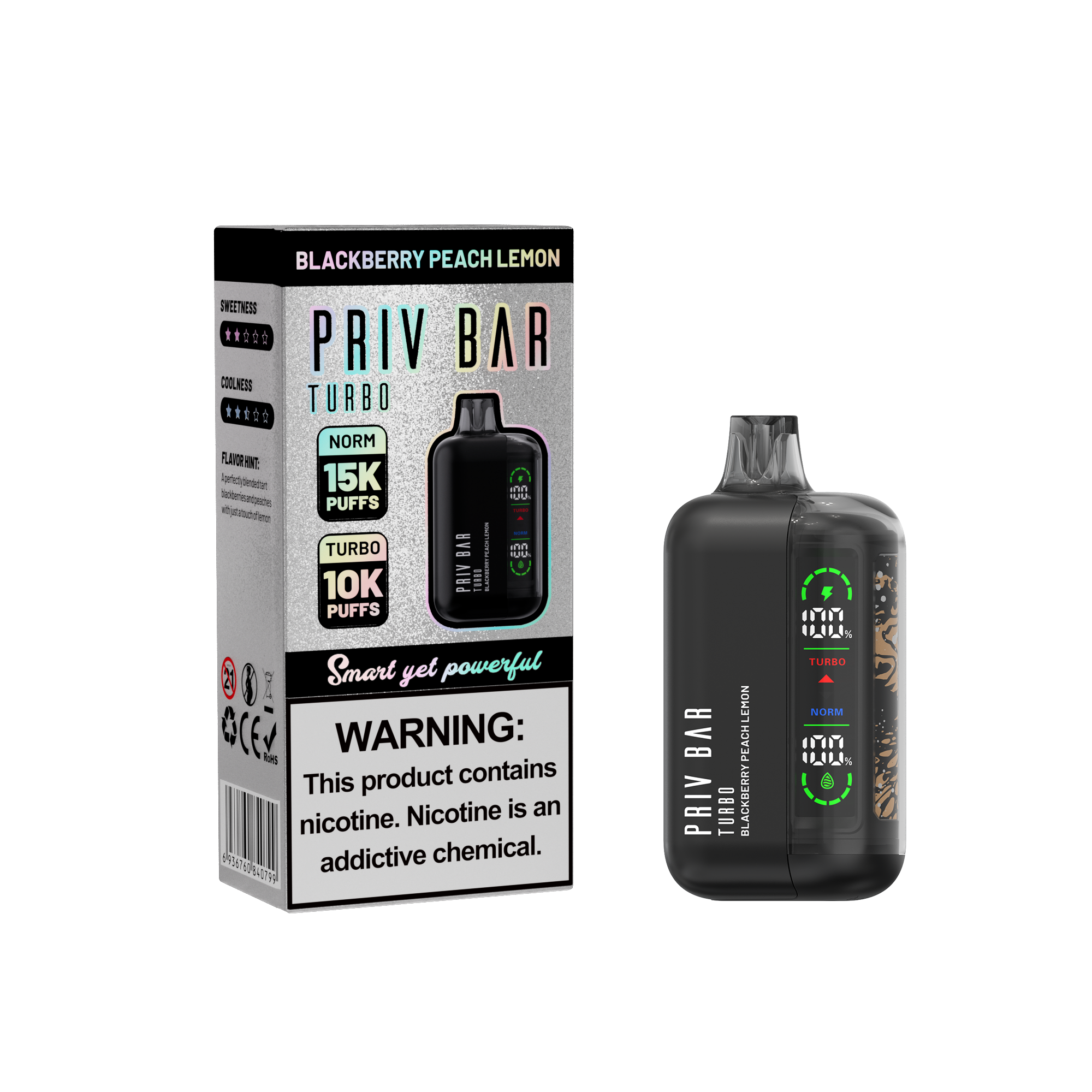 Priv Bar Turbo Rechargeable Disposable Device – 15000 Puffs