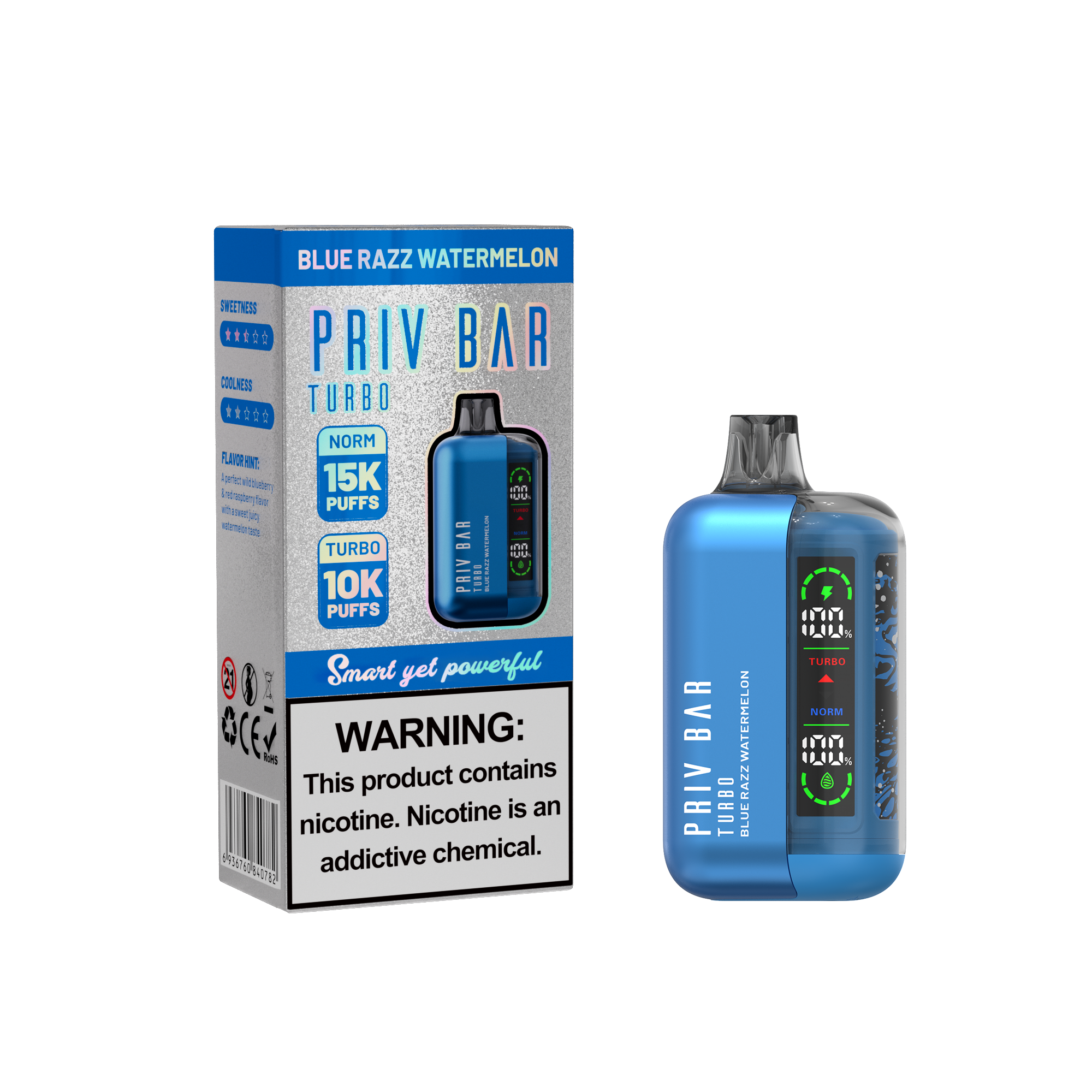 Priv Bar Turbo Rechargeable Disposable Device – 15000 Puffs