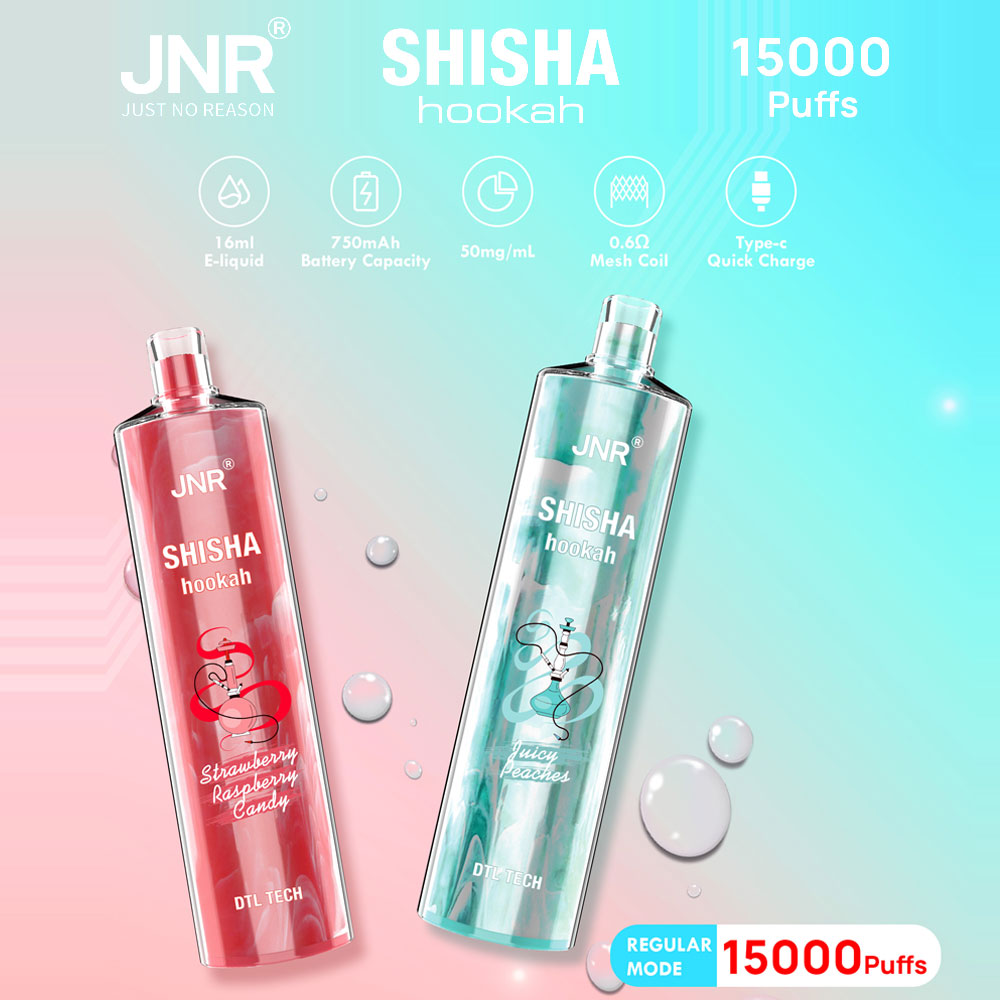 JNR Shisha Hookah Rechargeable Disposable Device with 15,000 Puffs and Type-C Charging - Perfect for Wholesale