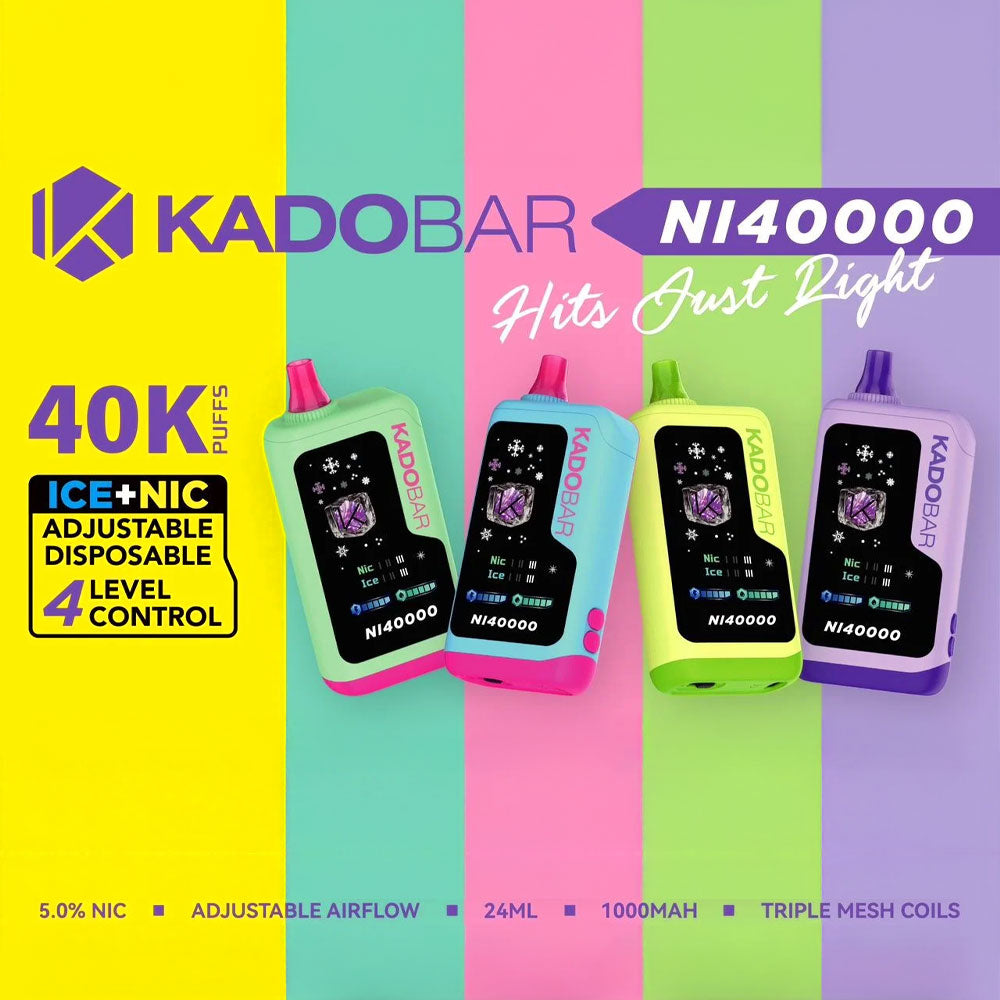 Kado Bar NI40000 Nic+Ice Control Disposable – 40,000 puffs, adjustable nicotine & ice levels.