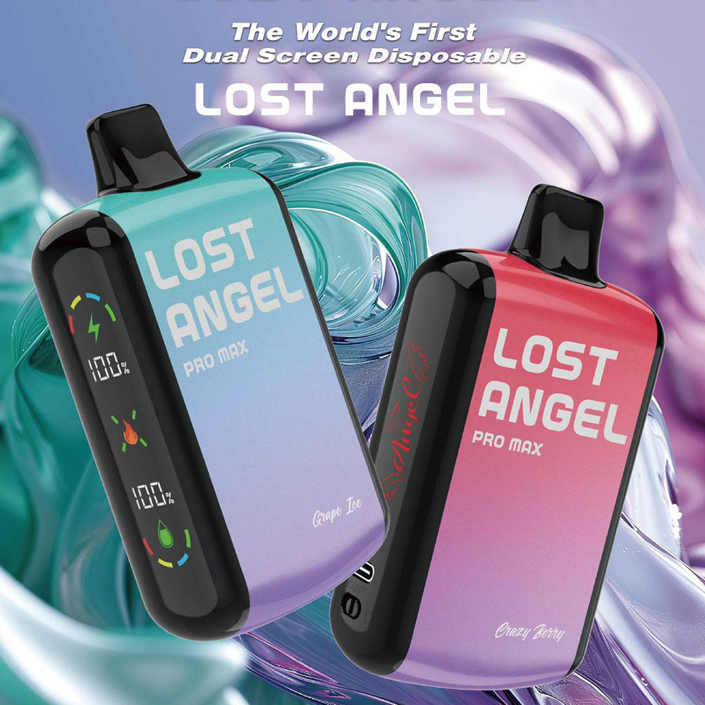 Lost Angel Pro Max 20K with 20,000 puffs, full-screen display, and sleek design.