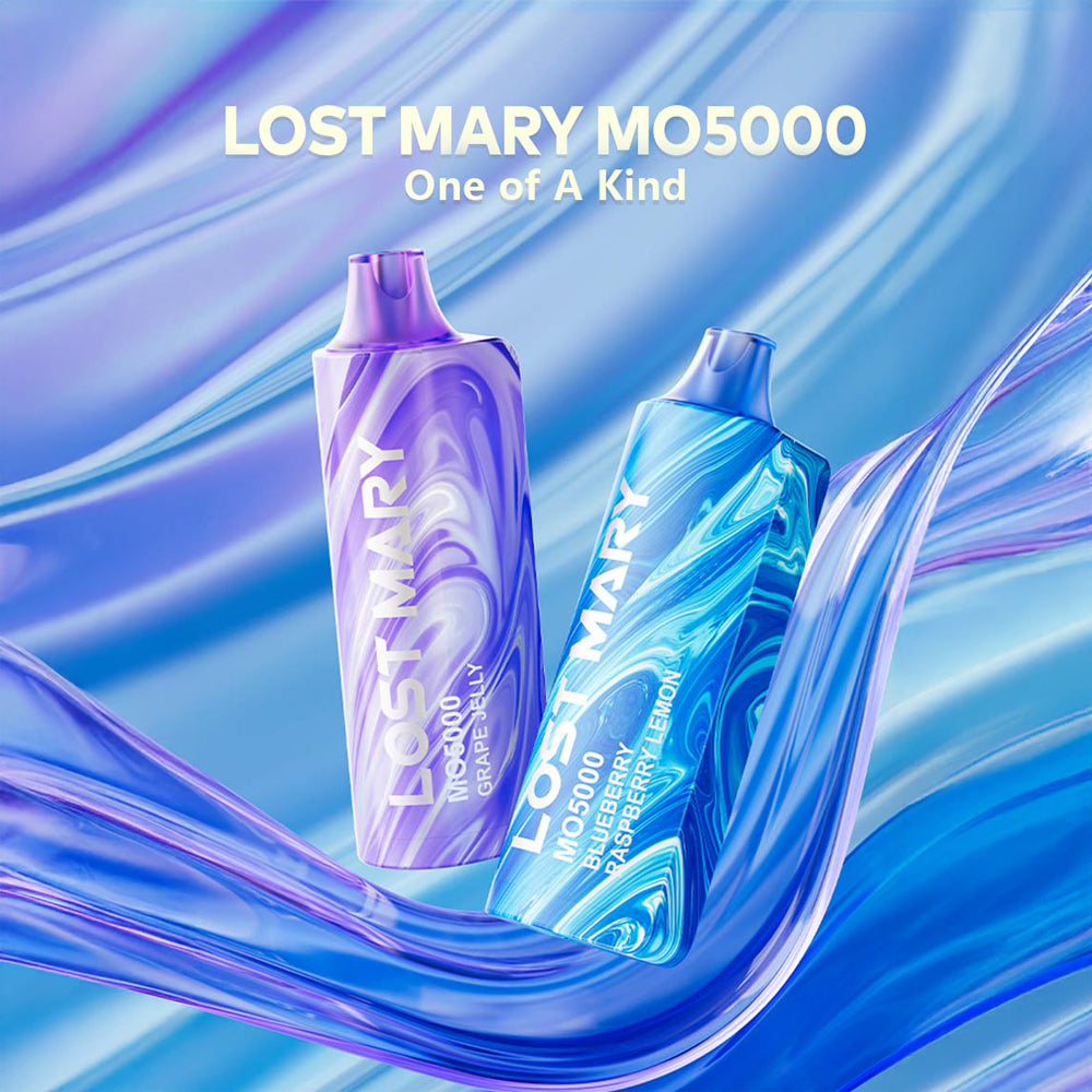 Lost Mary MO5000 Disposable Vape – 5000 puffs, rechargeable 650mAh battery, 13.5mL e-liquid, mesh coil, compact design.