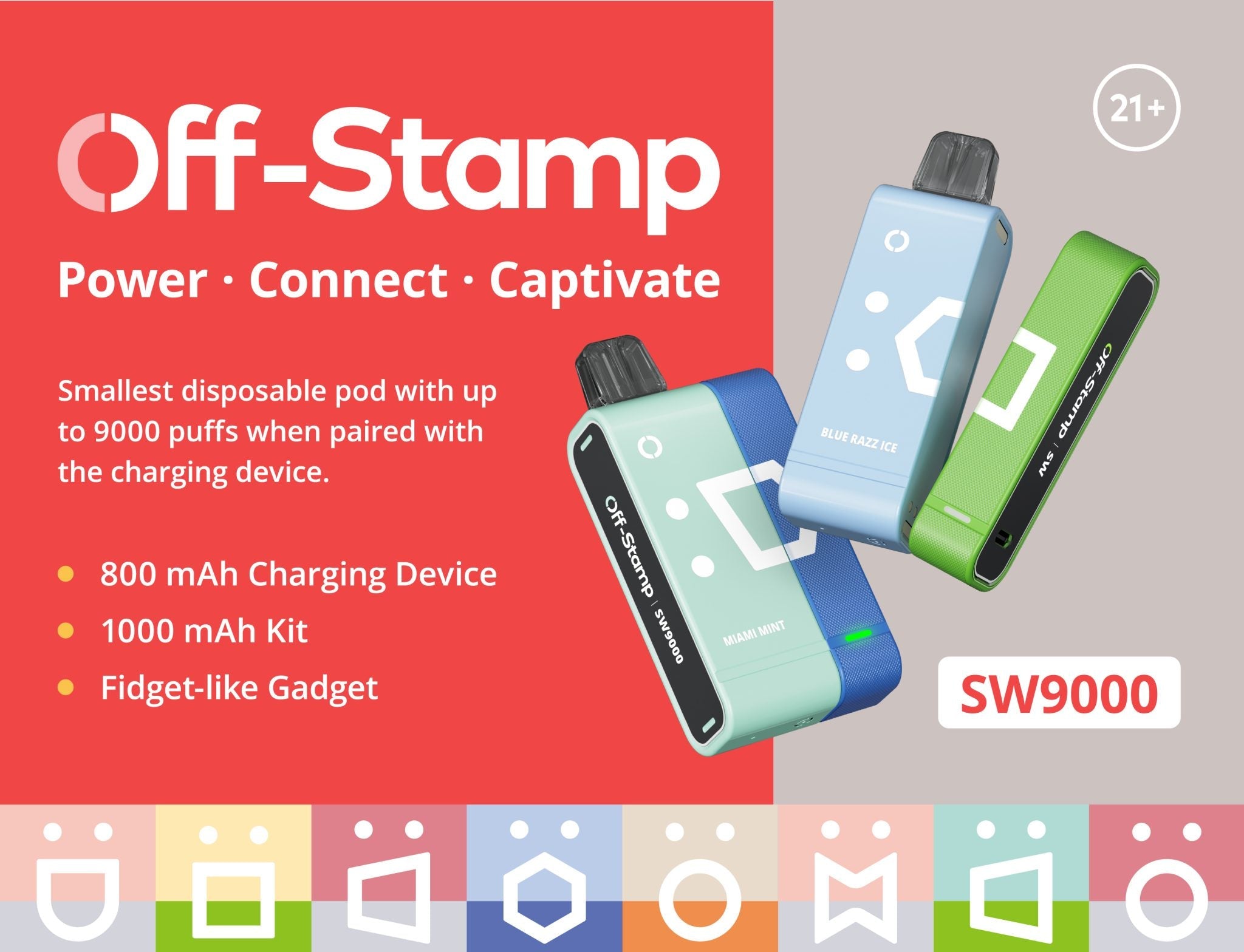 Off-Stamp SW9000 Disposable Pod – 9000 Puffs Off-Stamp Off-Stamp SW9000 Disposable Pod Powered By LOST MARY – 9000 Puffs