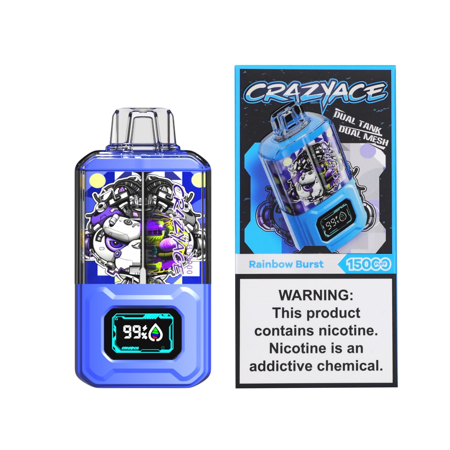 CRAZYACE B15000 15000 Puffs Disposable – Vape N Smoke Wholesale CRAZYACE CRAZYACE B15000 Rechargeable Disposable Device – 15000 Puffs