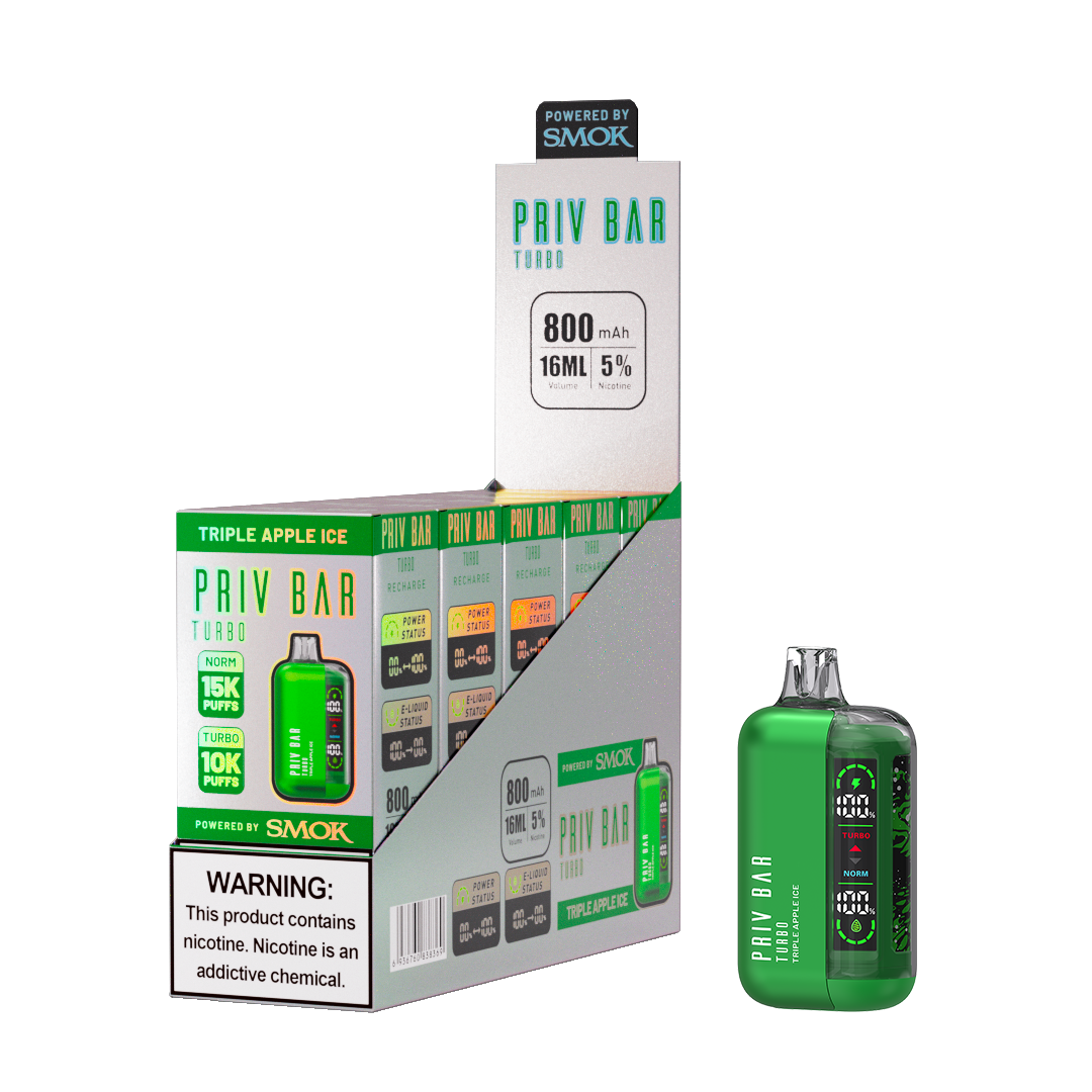 Priv Bar Turbo Rechargeable Disposable Device – 15000 Puffs