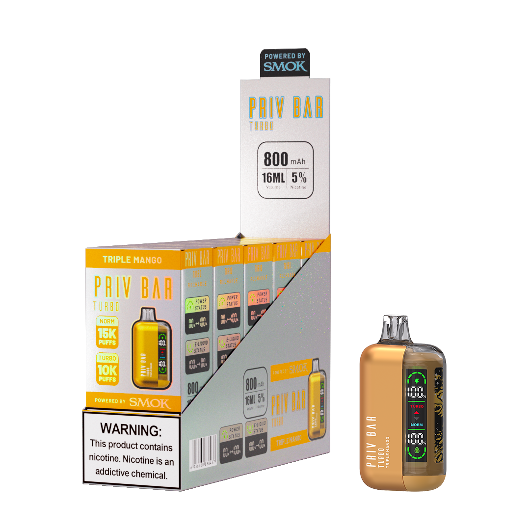 Priv Bar Turbo Rechargeable Disposable Device – 15000 Puffs