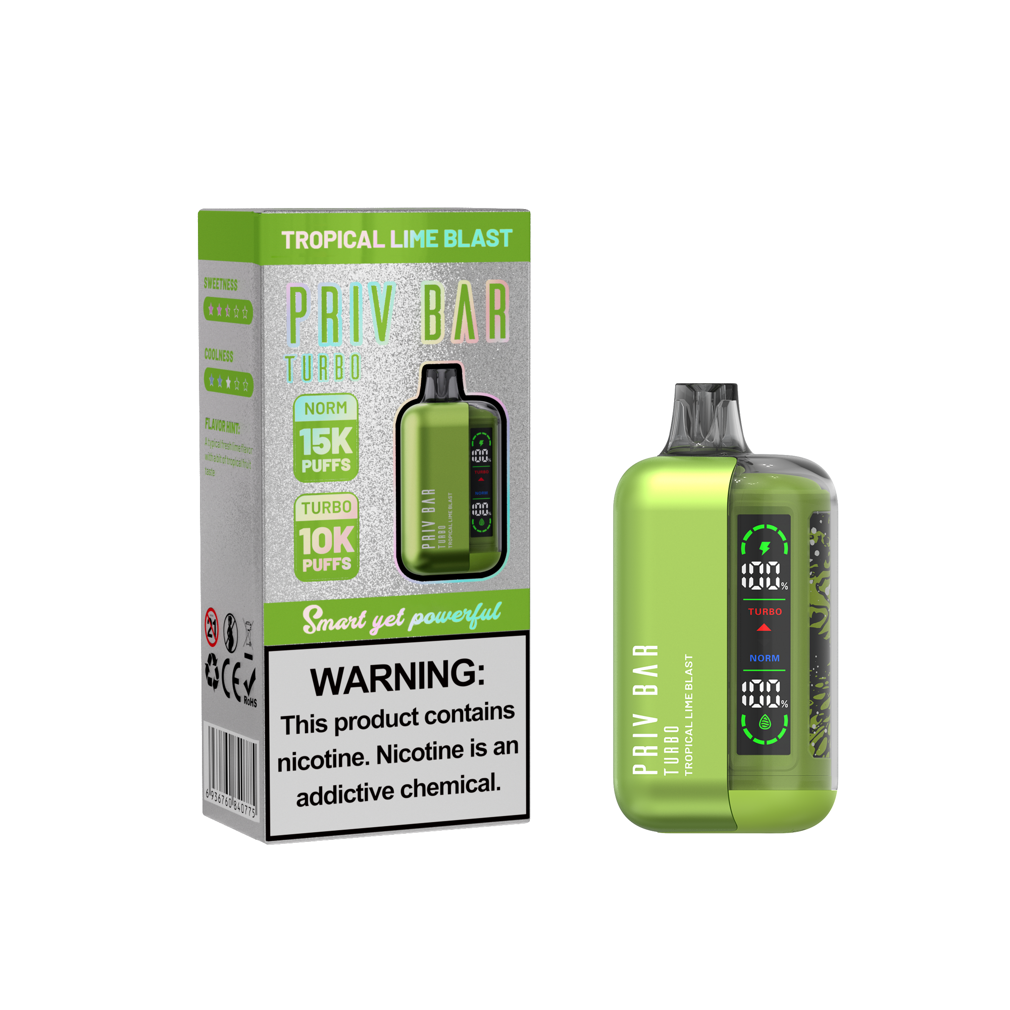 Priv Bar Turbo Rechargeable Disposable Device – 15000 Puffs