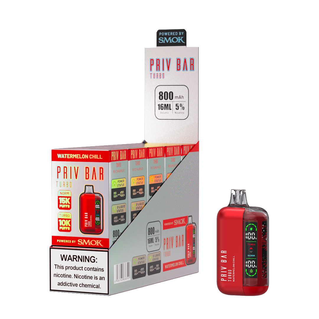 Priv Bar Turbo Rechargeable Disposable Device – 15000 Puffs
