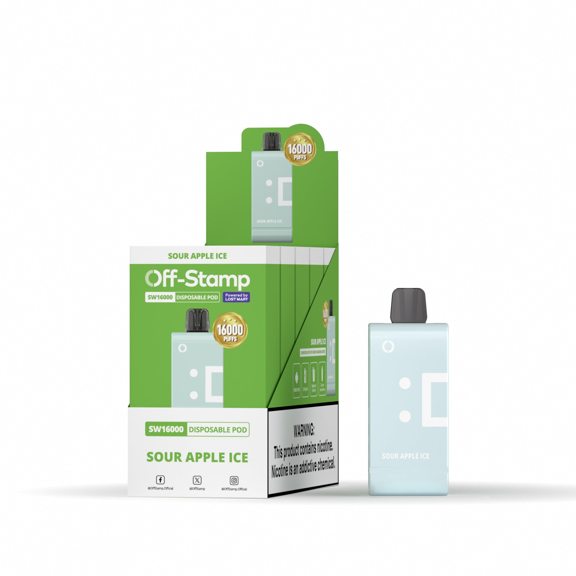 Off-Stamp SW16000 Disposable Pod Powered By LOST MARY – 16000 Puffs